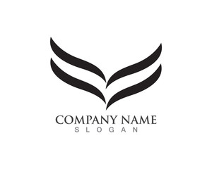 Black wing logo symbol for a professional designer