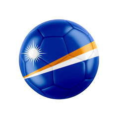 Soccer football ball with flag of Marshall Islands