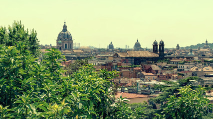 Obraz premium Vintage toned Panorama of Rome in Italy