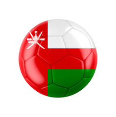 Naklejka premium Soccer football ball with flag of Oman