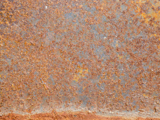The surface of steel with rust.