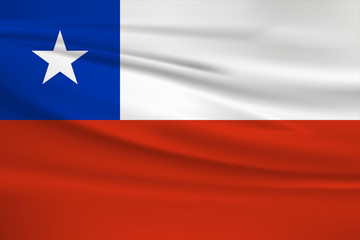 Illustration of a waving flag of the Chile