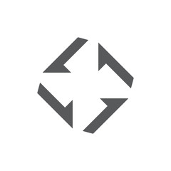 turbine arrow square logo vector