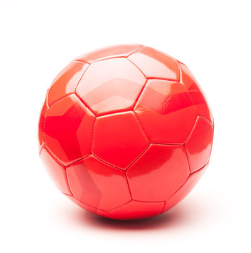 red football ball, isolated on white background