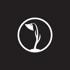 circle flower plant silhouette flat design vector