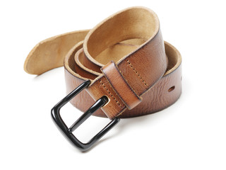 Belts on a white background
