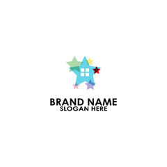 Fototapeta premium logo home modern color with star