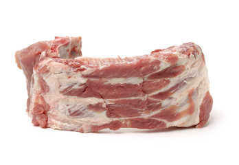 Raw Pork Ribs Isolated On White Background
