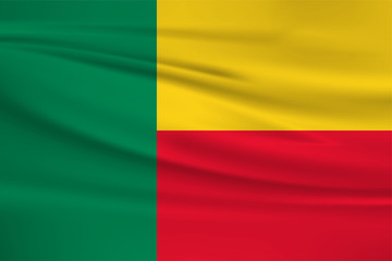 Obraz premium Illustration of a waving flag of the Benin