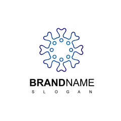 Flat People Logo Vector In Isolated White Background