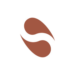 water coffee letter s logo vector