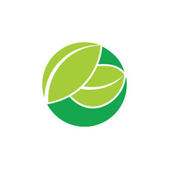 leaf simple geometric clear symbol logo vector