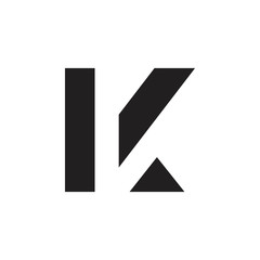 letter k triangle geometric negative space logo vector
