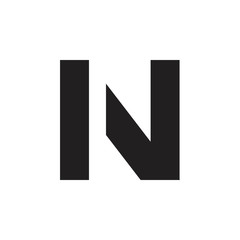 letter nv simple geometric logo vector