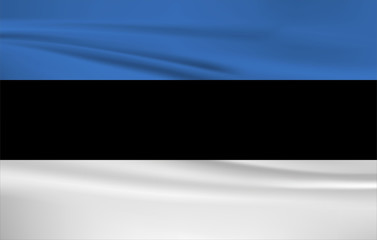 Obraz premium Illustration of a waving flag of the Estonia