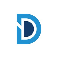 letter dd simple geometric logo vector