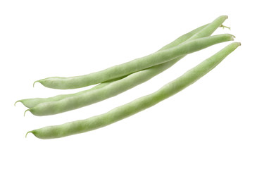 Green kidney bean on white background 
