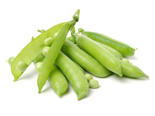 Fresh peas isolated on white background 