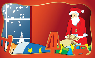 A Santa claus in Christmas Day vector image for holiday content