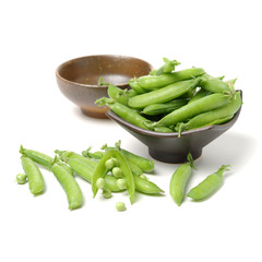 Fresh peas isolated on white background 