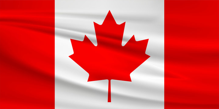Illustration of a waving flag of the Canada