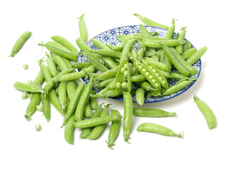Fresh peas isolated on white background 