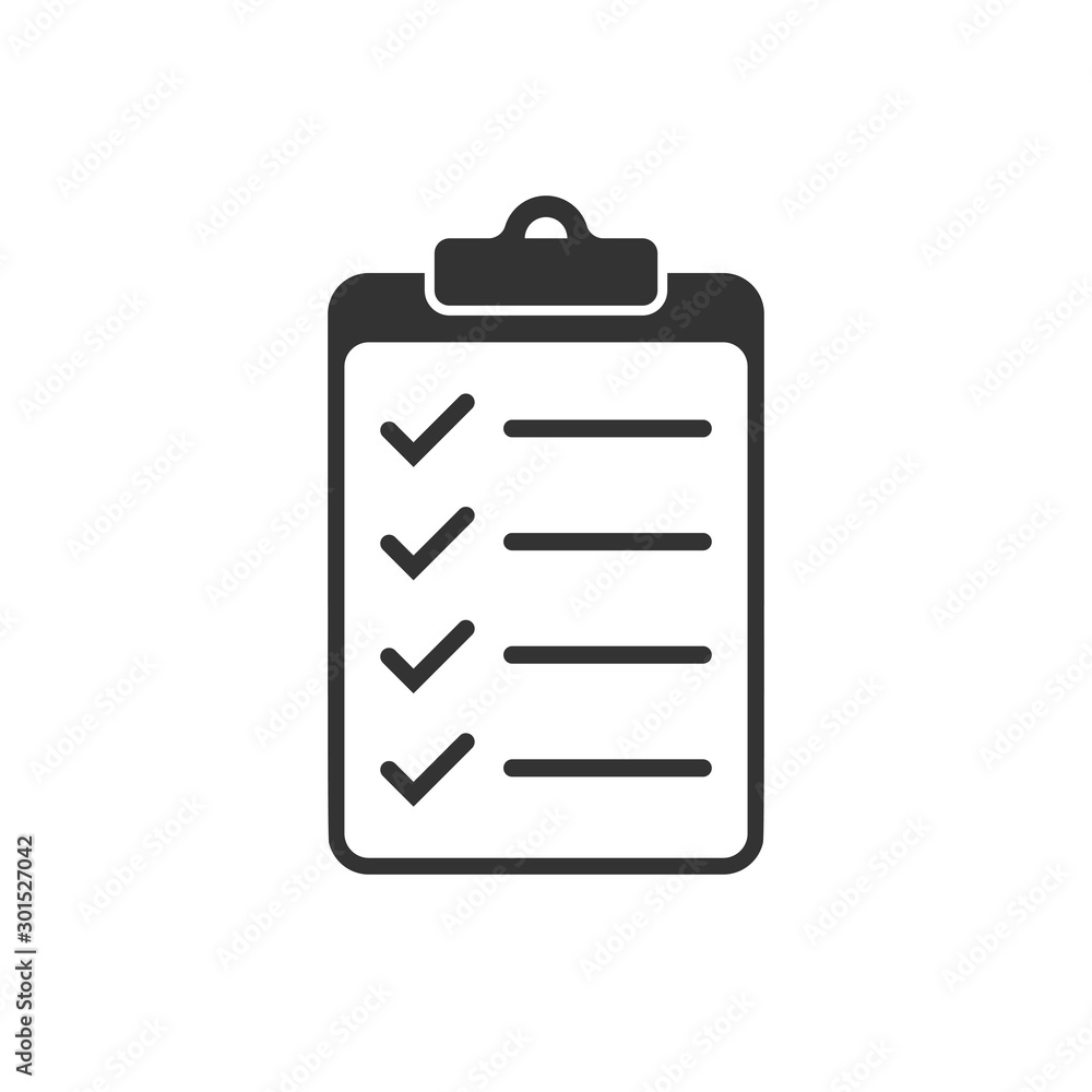 Poster to do list icon in flat style. document checklist vector illustration on white isolated background. 