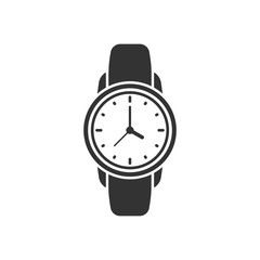 Wrist watch icon in flat style. Hand clock vector illustration on white isolated background. Time bracelet business concept.