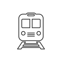 Fototapeta premium Metro icon in flat style. Train subway vector illustration on white isolated background. Railroad cargo business concept.