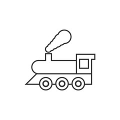 Metro icon in flat style. Train subway vector illustration on white isolated background. Railroad cargo business concept.