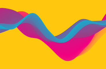 Abstract wavy background with modern gradient colors. Trendy liquid design. Motion sound wave. Vector illustration for banners, flyers and presentation.
