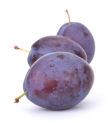 Plums isolated on White Background, closeup