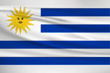 Illustration of a waving flag of the Uruguay