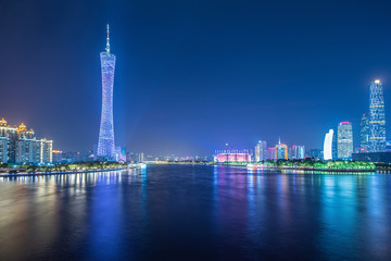Obraz premium Pearl River Night Skyline, Guangzhou, China