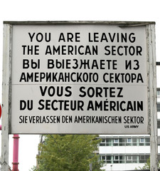 sign at the border point between East Berlin and West Berlin cal