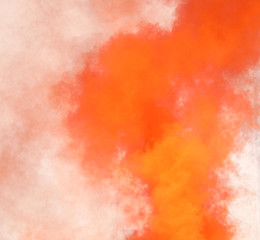 big cloud of orange smoke