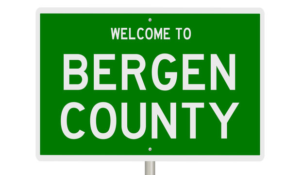 Rendering Of A Green 3d Highway Sign For Bergen County