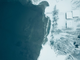 Frozen lake in Finland near Helsinki