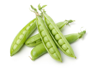 Fresh peas isolated on white background 