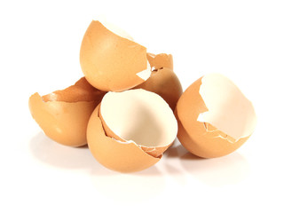 egg shells isolated on white background.