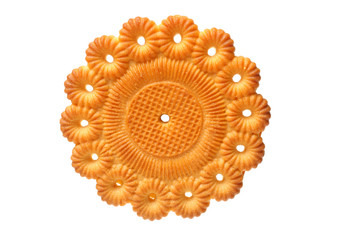 Delicious crackers on white background