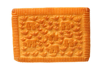 Delicious crackers on white background