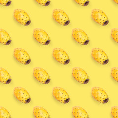 Fresh ripe whole Prickly Pears isolated on color texture