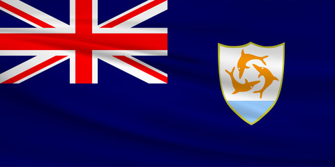 Illustration of a waving flag of the Anguilla