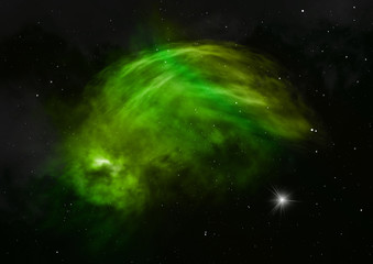Small part of an infinite star field. 3D rendering