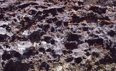 lava rock along the coastline