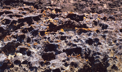 lava rock along the coastline
