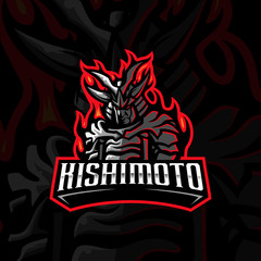 Gamer mascot logo design vector. Gamer illustration for sport team. Badge ninja esport logo © aswin