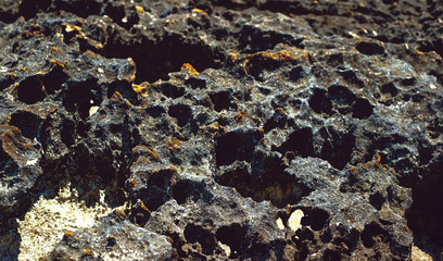 lava rock along the coastline