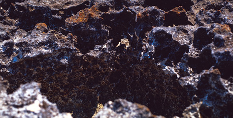 lava rock along the coastline